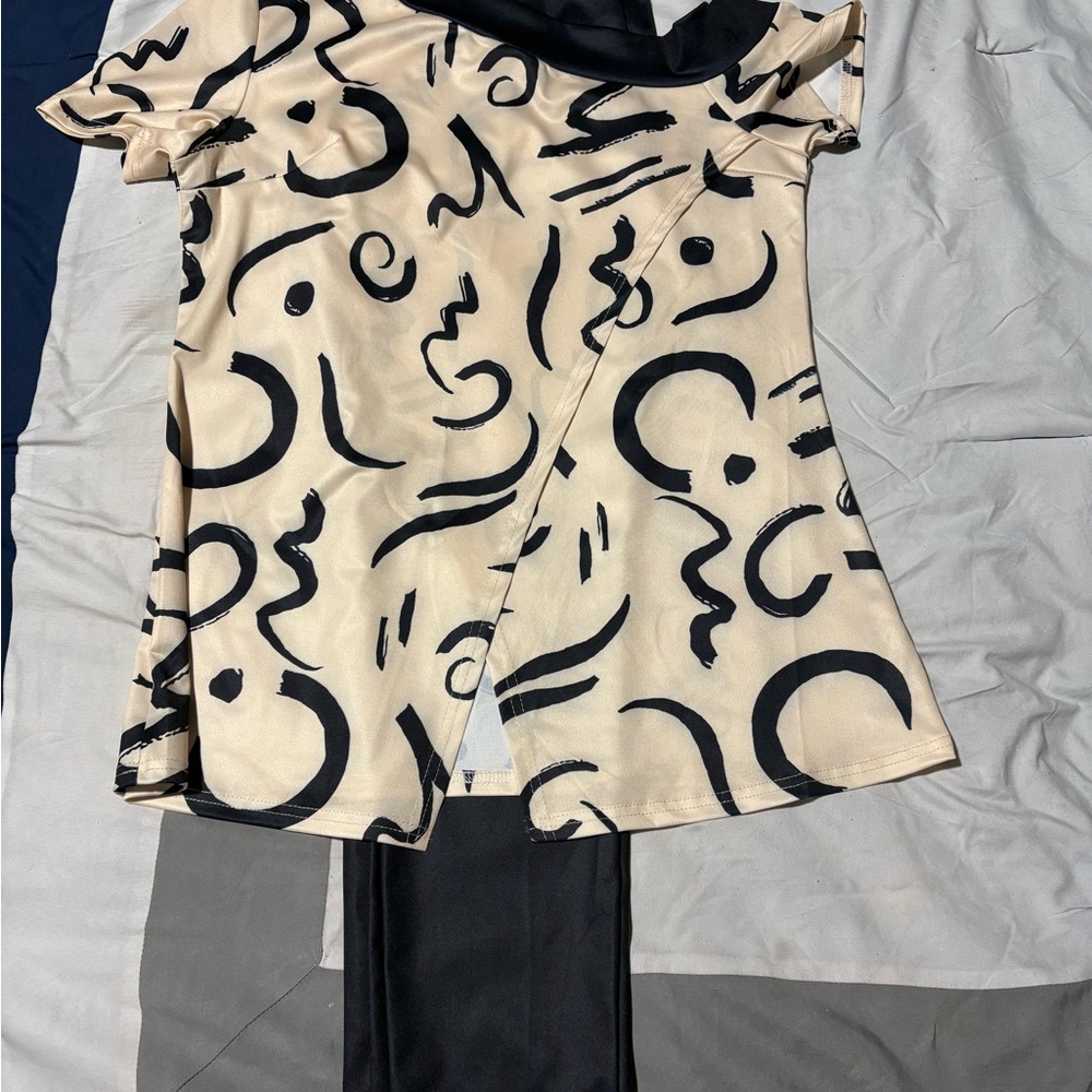 Stylish Black and Cream Women's Jumpsuit